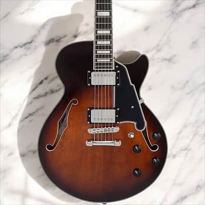 D'Angelico Premier SS Single Cutaway w/ stop-bar tailpiece, Brown Burst w/Gig Bag DAPSSBRBNS image 1