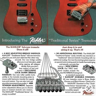 Kahler Fulcrum 2520 tremolo Traditional series Made in USA 1980s - Black image 9