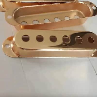 Brass Stratocaster Strat Style Guitar Single Coil Pickup Covers image 1