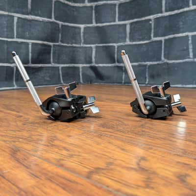 Ross Percussion Drum Rack Clamp 1.5" Multi-Purpose Adjustable 10.5" L-Rod Tom Mount (pair)- Black image 6