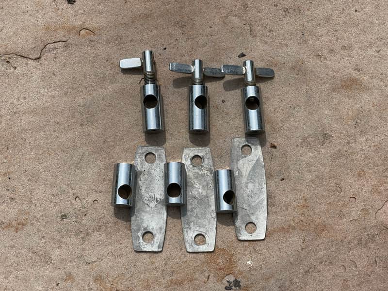 1940/50's Gretsch Gladstone Floor Tom Leg Brackets & Mounts Set Of 3 image 1