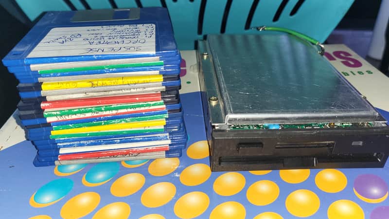 Roland Fuji Floppy disk drive. Includes 20 floppy disks filled with sounds image 1