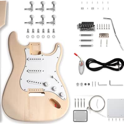DIY Electric Guitar Kit Beginner Kits 6 String Right Handed with Basswood Body Maple Neck image 1