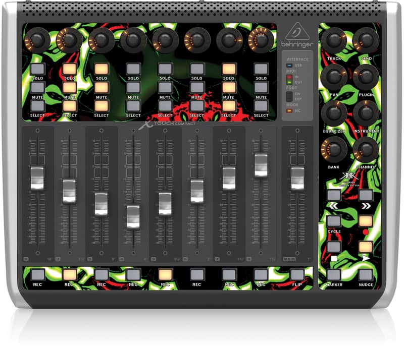 Midi Control Surface Skin Overlay fits Behringer X-Control Compact Alien Warrior image 1