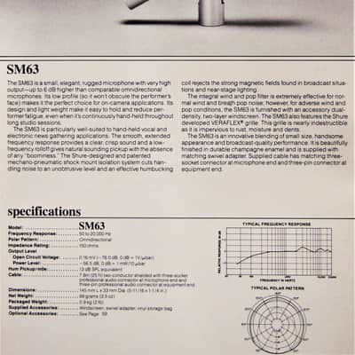Vintage 1990's Shure SM-63 omni-directional microphone Low Z w mic clip Electro Voice 635A # 3 image 2