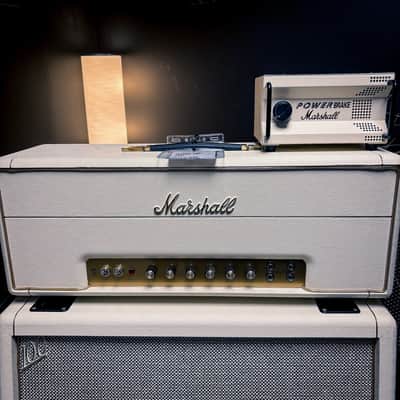 Marshall 1959SLP 35th Anniversary MK II Reissue 2-Channel 100-Watt Guitar Amp Head 1997 White w/ Matching 1960AX 4x12 Cabinet image 3
