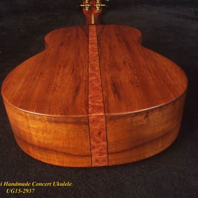 Handcrafted Concert Ukulele, Solid Hawaiian Koa, Horse Inlay, Soft-bag, Bruce Wei UG15-2937 image 10