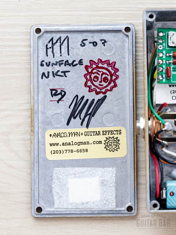 2007 Analog Man Sun Face Germanium Fuzz Effects Pedal NKT275 White