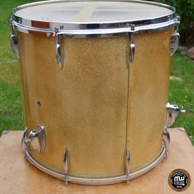 Sonor Teardrop Floortom Floor tom 18" x 16" 3-ply Gold Sparkle Vintage ULTRA RARE image 10