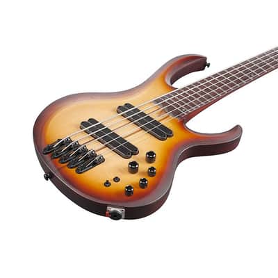 Ibanez BTB705LM-NNF BTB Bass Workshop 5-String Multi-Sscale Bass - Natural Browned Burst Flat image 2