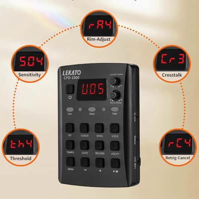 LEKATO Electronic Drum Set Portable Electric Drum Set for Beginner with Quiet Mesh Snare Drum Pads image 6