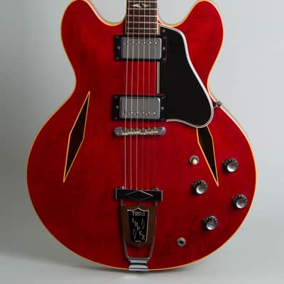 Gibson  Trini Lopez Standard Semi-Hollow Body Electric Guitar (1966), ser. #800680, original black hard shell case. image 3