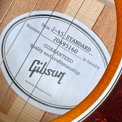 Gibson J-45 Standard Heritage Cherry Sunburst New Unplayed Auth Dlr 4lbs10oz #160 image 21