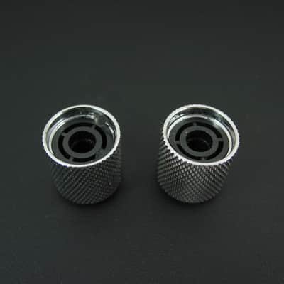 Premium Metal Control Knobs for Telecaster Knurled Inserts for Split Shaft Pots - Chrome image 3