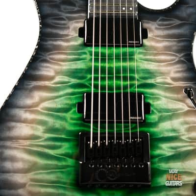 Mayones Regius 7 Baritone Evertune 2023 - Galaxy Eye Green Gloss image 7