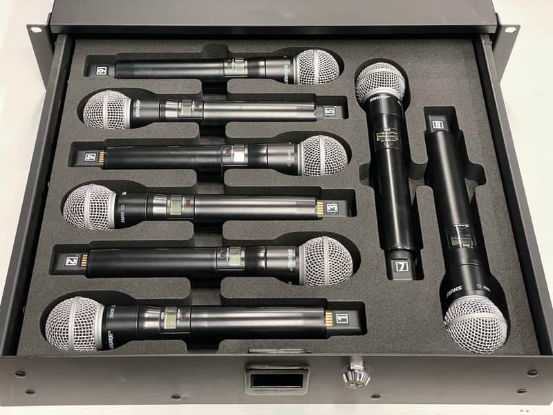 Custom Foam Insert for Rack Drawer fits 8 Shure Axient Digital ULXD QLXD Wireless Handheld SLXD2 QLXD2 ULXD2 AD2 ADX2 image 1