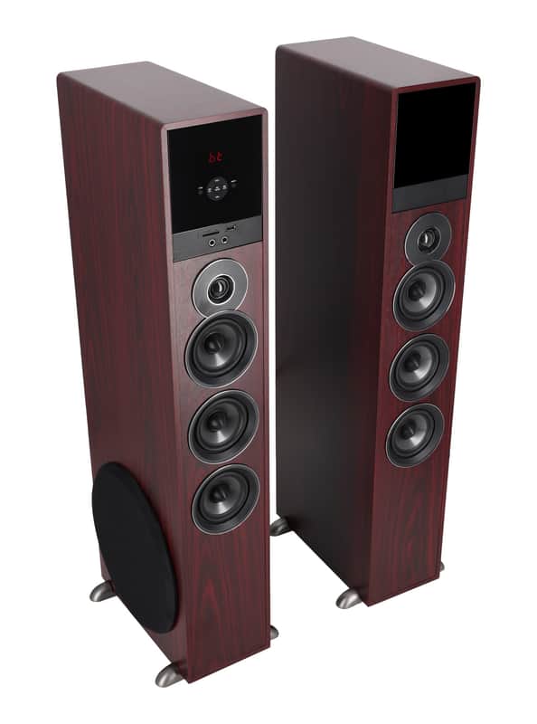 Rockville TM150C Cherry Powered Home Theater Tower Speakers 10" Sub/Blueooth/USB imagen 1