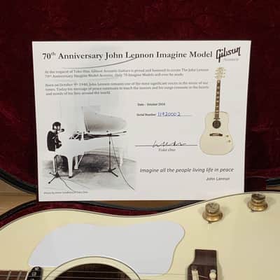 Gibson Custom Limited Edition John Lennon 70th Anniversary J-160E Imagine Acoustic Guitar - White image 9