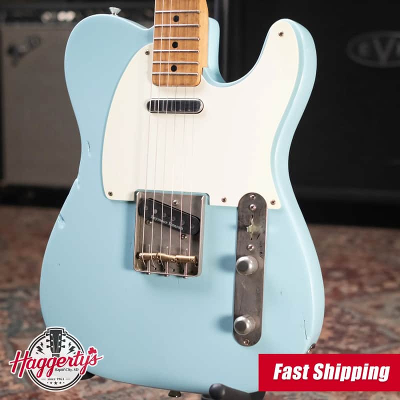 Fender 1969 Telecaster Electric Guitar Refinished Blue with Hardshell Case - Used image 1