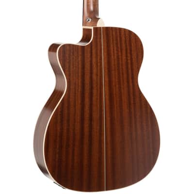 Cort OC4BTSG Essence Series ES-OC4 OM Cutaway Acoustic Electric Guitar. Black Top Semi Gloss image 3