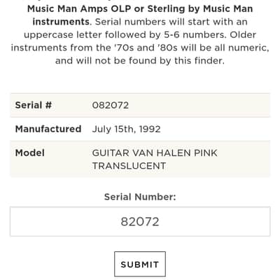 Ernie Ball MUSICMAN Eddie Van Halen Signature 1992 - Trans Pink / EVH image 21