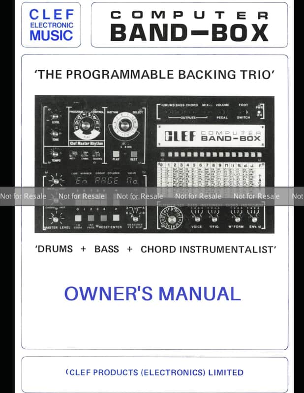 Clef Band-Box Owner's Manual image 1