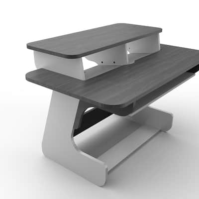 New Zaor Miza 61(Titanium Wenge)Studio Workstation with Rolling Tray for 61-key Keyboard & Rack Bays image 11