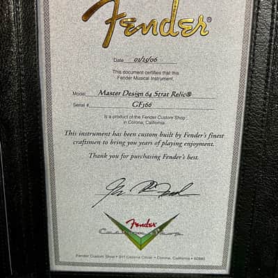 Fender 1964 Stratocaster Master Design Masterbuilt Greg Fessler 2006 - Gold Sparkle image 23