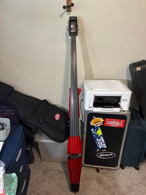 Stagg 3/4 electric upright bass 2025 - Transparent red image 1
