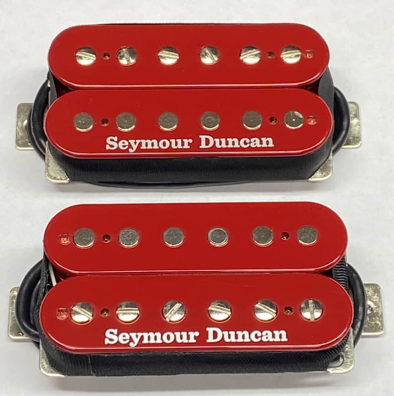 Seymour Duncan SH-4 JB & SH-2n Jazz Hot Rodded Humbucker Red Guitar Pickup Set Custom Color image 1