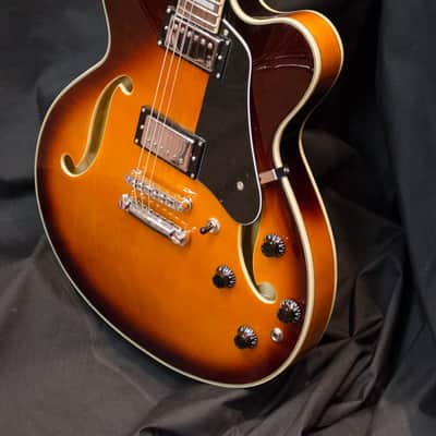 NEW 2018 Prestige Musician Pro DC VB Vintage Burst Semi Hollow Electric Guitar w/ Hard Case image 2