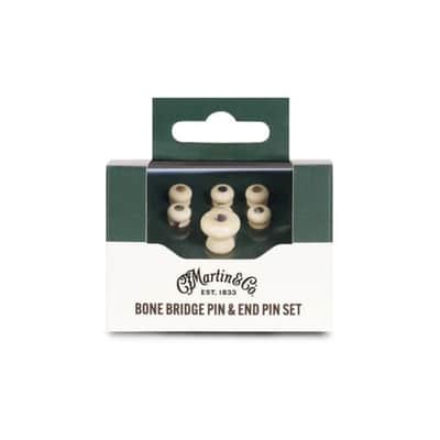 NEW!! Martin SLOTTED Bone Bridge Pins and End Pin Set w Paua dot inlays - SOLD OUT at Martin!! image 2