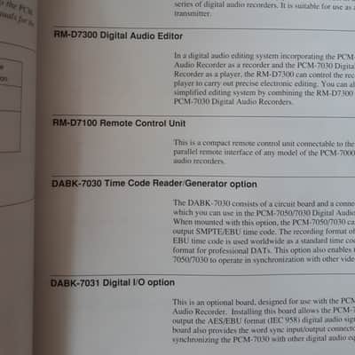 Sony Operation Manual for DAT Recorder PCM-7050/7030 1993 image 4