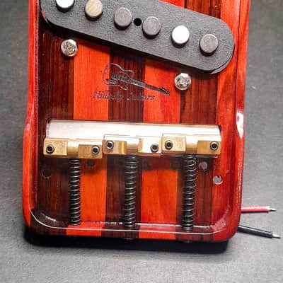Hillbilly Guitars Custom Bloodwood / Rosewood American Deluxe Telecaster Bridge w Brass Comp Saddles image 2