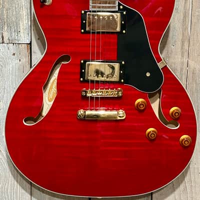 Washburn HB35-WRK Semi-Hollowbody Wine Red, Fantastic Tone, Professional Setup Hard Shell Case & Ships Fast Too ! image 4