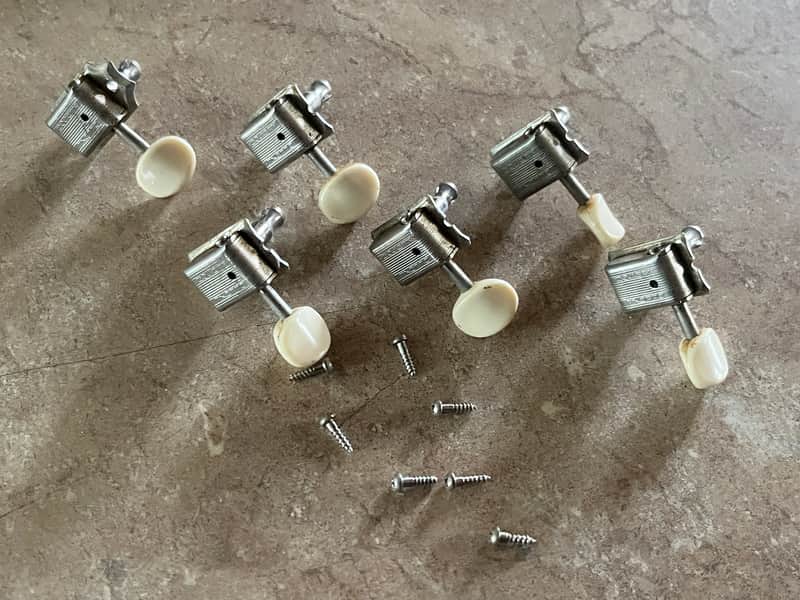 1964 1965 1966 set Fender Musicmaster Duo Sonic Mustang guitar tuners tuning pegs image 1