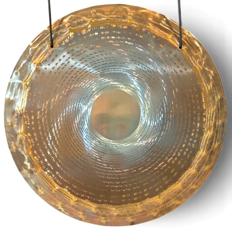 D3+0 Grotta Sonora 15" Nickel Silver Handheld Gong image 1