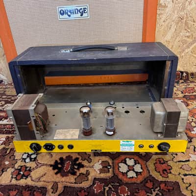 Vintage 1970s Carlsbro 50 Top Custom Colour Blue Guitar Valve Amplifier Head image 15