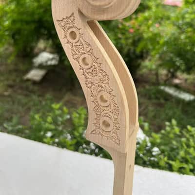 Hand-Carved High quality 4/4 Cello Neck 4 string Maple wood Cello parts image 6