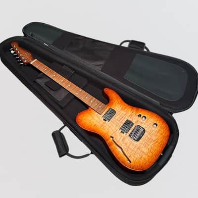 G&L USA Custom Shop ASAT HH RMC Semi Hollow-body Electric Guitar - Antique Brown Burst image 13