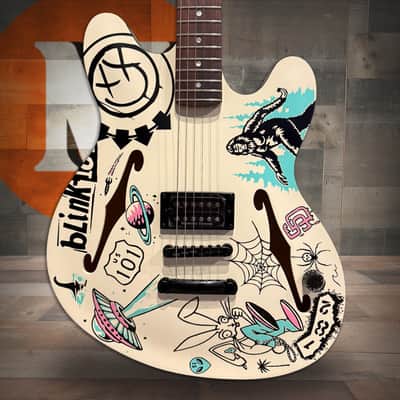 Fender Tom DeLonge Sticker Starcaster Electric Guitar - Olympic White image 1