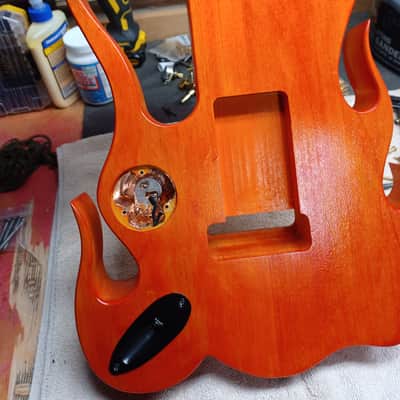 KNE Steve Vai Flame Body 2022 Yellow/ Orange Dye. FINAL PRICE DROP, Doesnt sell, I ll build another guitar. image 6