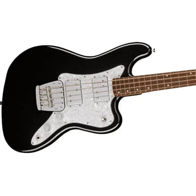 Squier Paranormal Rascal Bass HH, Laurel Fingerboard, White Pearloid Pickguard, Metallic Black image 5