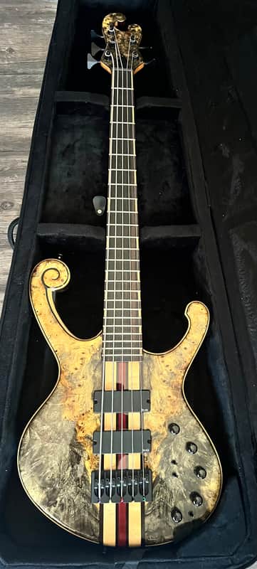 Michael Dolan Custom 5 String Bass Guitar 2008 - Natural wood Gloss finish image 1