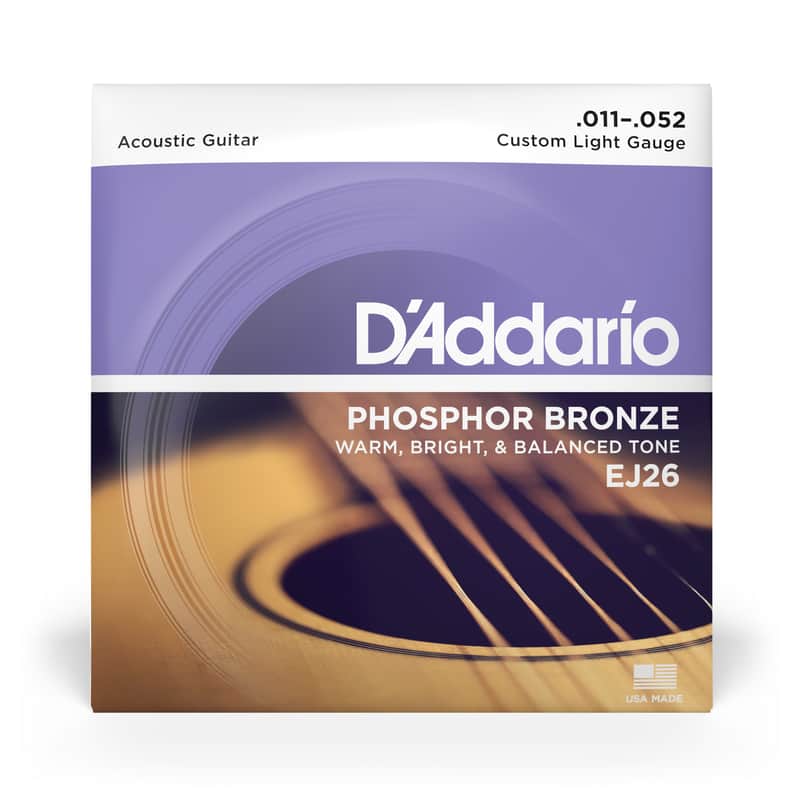 D'Addario Phosphor Bronze Strings, 11-52 Custom Light, EJ26 image 1