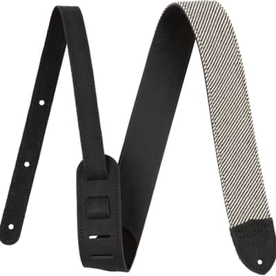 099-0610-006 Genuine Fender Strap Deluxe 2" Black Tweed/Leather USA Made Guitar/Bass image 1