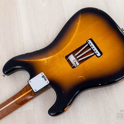 Fender Custom Shop 1956 Stratocaster Roasted Relic Faded Two-Tone Sunburst w/ Gold Guard, Fat '60s Pickups image 11