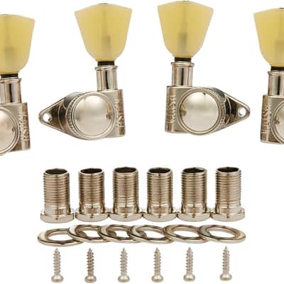 Nickel 3+3 Locking Tuners 21:1 Locking Tuning Machines Locking Tuning keys with Vintage Keystone Buttons for USA LP/Les Paul/SG/ES/Acoustic Guitars image 1