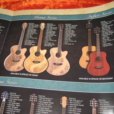 Luna Guitar Catalog and Colorful Detailed Wall Poster from 2009 image 6