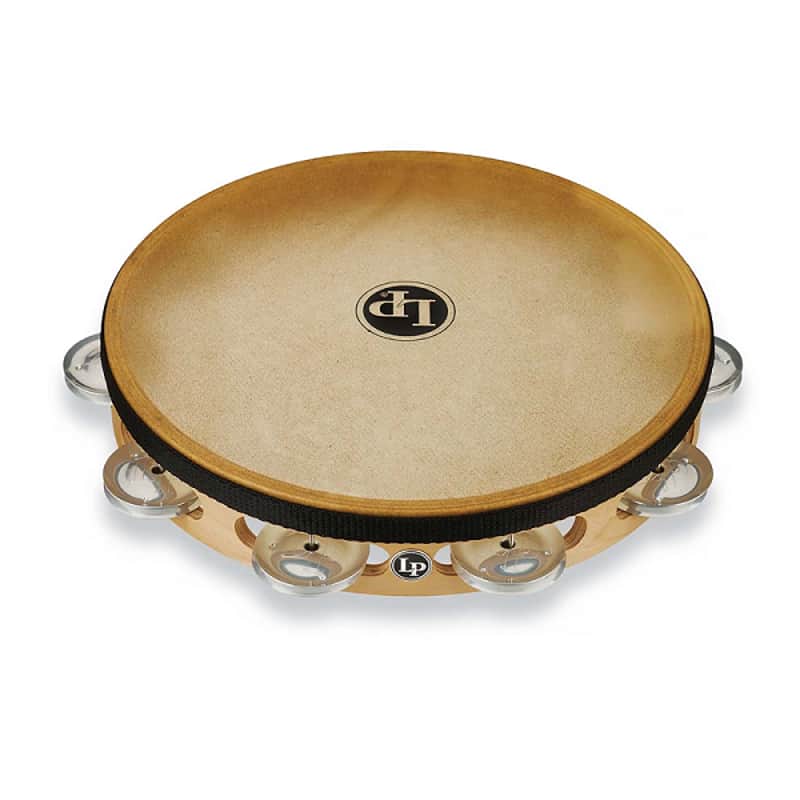 LP Pro Single Row 10" Rawhide Headed Tambourine - Gig Bag Included image 1